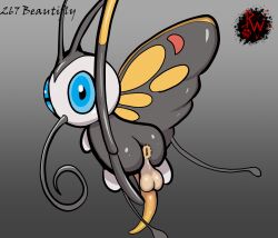 animal_genitalia animal_penis anus arthropod ass balls beautifly blue_eyes butterfly digital_media_(artwork) erection feral generation_3_pokemon genitals hi_res insects lepidopteran long_penis looking_at_viewer male male_only nintendo one_eye_closed orange_penis penis pokemon pokemon_(species) rapistwerewolf rear_view simple_background solo tapering_penis thin_penis wings wink