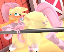 3d_(artwork) anthro anthrofied bent_over big_breasts blush bodily_fluids breast_milking breasts clothing digital_media_(artwork) equid equine female fluttershy_(mlp) friendship_is_magic hasbro hi_res huge_breasts lactating lactation large_breasts legwear mammal milking_machine my_little_pony purplefondue stockings thigh_highs