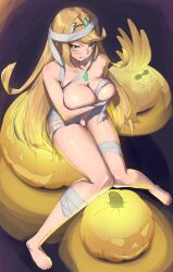 blonde_hair breasts core_crystal female female_only looking_at_viewer monoi_daru mythra nintendo solo xenoblade_(series) xenoblade_chronicles_2