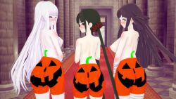 3d 3girls ass behind_view blush body_paint completely_nude completely_nude_female danganronpa danganronpa:_trigger_happy_havoc danganronpa_1 danganronpa_2:_goodbye_despair danganronpa_v3 embarrassed embarrassed_nude_female enf female female_only halloween_costume harukawa_maki kirigiri_kyouko koikatsu multiple_girls nude super_danganronpa_2 thick_ass tsumiki_mikan ultimateenf