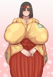 1girls 2020s 2023 2d 2d_(artwork) absurd_res absurd_resolution absurdres areolae big_areola big_breast erika_(pokemon) female female_focus female_only fully_clothed gigantic_breasts hairband hakama japanese_clothes japanese_clothing kimono large_areolae large_filesize looking_at_viewer looking_back nipples_visible_through_clothing over_1080p over_480p pokemon ponkotsuu solo solo_female solo_focus standing very_high_resolution voluptuous voluptuous_female