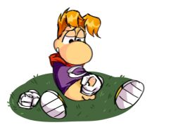 blonde_hair bottomless cum dick genitals gloves grass hair male masturbation non-human penis precum rayman rayman_(series) rayman_origins solo toony topwear ubisoft