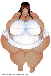 akira_agata belly belly_bulge big_ass big_belly big_butt breasts breasts butt_crack chubby chubby_cheeks chubby_female curvy dark_skin edit edited editor_shiftyshades elflite fat fat_arms fat_ass fat_belly fat_butt fat_rolls fat_thighs fat_woman female huge_belly morbidly_obese morbidly_obese_female obese obese_female overweight overweight_female third-party_edit