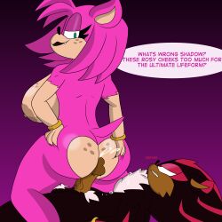 absurd_res amy_rose ass bodily_fluids breasts chibitay cum cumshot ejaculation genital_fluids hi_res humiliation riding_cock sega shadow_the_hedgehog sonic_(series) sonic_the_hedgehog_(series)