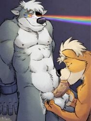 2023 3:4 anthro anthro_on_anthro anthro_penetrated anthro_penetrating anthro_penetrating_anthro ball_fondling balls bondage bound canid canine canis claws cuff_(restraint) duo erection eye_patch eyebrows eyewear fellatio fondling fox fox_mccloud fur gay gay_pride gay_pride_colors genitals grey_background hair handcuffs hi_res humanoid_genitalia humanoid_penis hypnosis k-9 lgbt_pride licking light light_beam looking_pleasured male male/male male_penetrated male_penetrating male_penetrating_male mammal metal_cuffs mind_control muscular muscular_anthro muscular_male narrowed_eyes navel nintendo nipples nude oral oral_penetration penetration penile penis penis_in_mouth penis_lick pride_colors rainbow rainbow_pride_colors restraints sex shallow_penetration signature simple_background smile spiral_eyes standing star_fox tongue tongue_out tuft vein wolf wolf_o'donnell