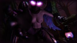 3d breasts female fortnite fortnite:_battle_royale glowing_eyes mafuyur34 mask ravage_(fortnite) solo solo_female