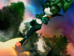1boy 1girls 3d buttercupsaiyan feet female femdom footjob foreskin imp imp_midna looking_down male midna nintendo penis pubic_hair pussy source standing standing_footjob standing_on_one_leg straight straight_hair the_legend_of_zelda twilight_princess uncensored uncircumcised uncut wide_hips