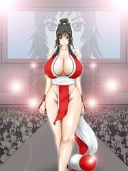 breasts cleavage female huge_breasts human inomaru king_of_fighters mai_shiranui nipples panties snk underwear