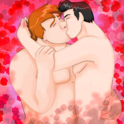 2boys bear-kun cinderella_(1950_film) color digital_media_(artwork) disney gay kissing male/male male_only naked nude prince_charming the_baker_(cinderella) uncensored yaoi