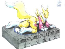 anthro ass color digimon female female_only fur furry nude renamon sawblade_(artist) solo tagme vulva