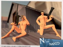 2boys 3d balls bazooka body_hair chest_hair dreamandnightmare erection facial_hair fedora garry's_mod glasses hat holding_hat holding_weapon human human_male human_only legs_held_open male male_only medic medic_(team_fortress_2) naked nude on_one_knee presenting_penis rifle smirk sniper sniper_(team_fortress_2) spread_legs team_fortress_2 testicles tinted_eyewear valve yaoi