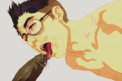 cum dib gay glasses invader_zim male oral penis smooth_skin tagme tongue white_background yaoi zim