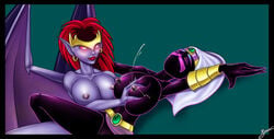 2girls bushido crossover demona disney duck_dodgers female gargoyles martian_(duck_dodgers) multiple_girls nipples queen_tyr'ahnee yuri