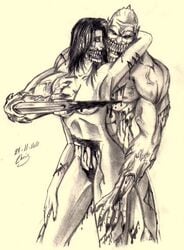 2d baraka blood christian-wulf claws grabbing_breasts looking_at_viewer looking_pleasured mileena mileena_(mk9) monster mortal_kombat mortal_kombat_(2011) muscular_male ortal_kombat tagme tarkatan warrior wounded