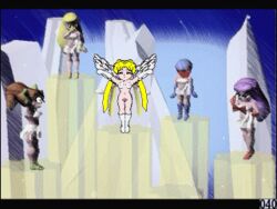 2d 3d 6girls accidental_exposure ami_mizuno animated bishoujo_senshi_sailor_moon blackhanyo bottomless breasts chibi_usa clothing female female_only makoto_kino minako_aino multiple_girls nipples pubic_hair rei_hino sailor_moon skirt tagme usagi_tsukino wardrobe_malfunction wings