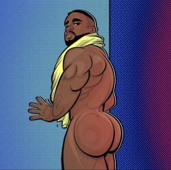 african african_male ass ass big_ass big_butt huge_ass huge_butt looking_back male male_only melanin muscles muscular muscular_male studsketch teasing