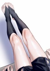 1boy auauun bare_legs bare_thighs barefoot damn_those_thighs feet femboy genshin_impact girly knees male male_only scaramouche_(genshin_impact) shiny_skin shorts tagme thighs toes twink