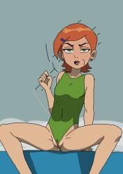 ben_10 blowjob_face blowjob_gesture gwen_tennyson solo solo_female spread_legs sunnie swimsuit