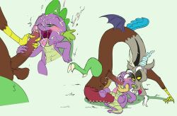 2boys anal anal_sex anthro antlers balls blush bodily_fluids brown_body brown_fur chimera claws cub cum cum_on_face discord_(mlp) draconequus dragon eyebrows fellatio foreskin friendship_is_magic gay genital_fluids hasbro horn long_penis male male/male my_little_pony notname open_mouth oral penis purple_body purple_skin red_eyes sex spike_(mlp) spikes tail_fetish tail_in_ass tail_penetrating tail_play tongue tongue_out wings yaoi yellow_sclera young