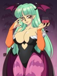 0tacat breasts clothing darkstalkers female female_only head_wings large_breasts morrigan_aensland solo succubus tagme white_skin