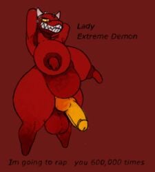 1futa anthro balls ballsack big_balls big_belly canine_penis demon erection extreme_demon foreskin foreskin_folds futa_only futanari geometry_dash horns huge_breasts huge_cock hybrid_penis intact knot knotted_humanoid_penis kyrios_art lady_extreme_demon massive_breasts nipples no_feet nude original_character penis red_skin retracted_foreskin scrotum simple_background sketch smooth_penis solo testicles thick_thighs uncut wide_hips yellow_penis