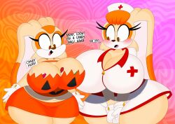 3barts aged_up big_ass big_breasts big_butt candy cream_the_rabbit embarrassed halloween halloween_costume mother_and_daughter nurse nurse_cap nurse_uniform parent_and_child parent_and_child_(lore) parent_and_daughter parent_and_daughter_(lore) pumpkin sonic_(series) sonic_the_hedgehog_(series) tagme trick_or_treat vanilla_the_rabbit