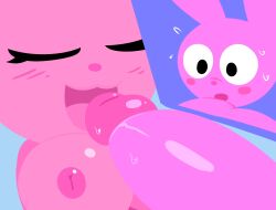 about_to_do_blowjob anthro big_breasts big_penis blush licking licking_penis mark_m paizuri penis_lick shocked shocked_expression suprised tagme titfuck titjob