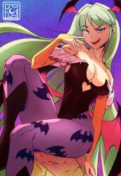 aldafera breasts clothing darkstalkers female female_only head_wings medium_breasts morrigan_aensland solo succubus tagme white_skin