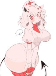 ass big_ass bottom_heavy clothed clothing demon demon_girl female heart-shaped_pupils helltaker huge_ass modeus_(helltaker) nurse pear_shaped slim_waist solo tail thick_thighs usa37107692 wide_hips