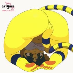 1:1 2023 2023s 2d_animation animal_crossing animated ankha ankha_(animal_crossing) anthro ass big_butt bottomless catober clothed clothing domestic_cat felid feline felis feliscede female fingering fingering_self looking_back mammal masturbation nintendo short_playtime solo solo_female