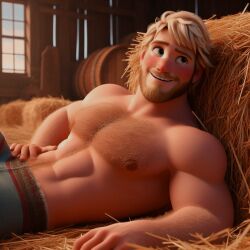 1boy ai_generated artist_request bara beefy big_pecs blonde_hair_male daddy disney disney_prince frozen_(film) gay hairy_chest hunk kristoff_(frozen) kristoff_bjorgman male male_only manly muscles muscular muscular_male solo tagme yaoi