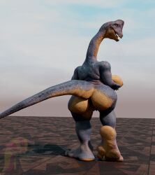 absurd_res animal_humanoid anthro ass blender_(software) brachiosaurid brachiosaurus breana_(upai) dinosaur dinosaur_humanoid feet female hi_res humanoid large_feet looking_at_viewer nude ponlets reptile reptile_humanoid sauropod scalie scalie_humanoid soles solo tail thick_thighs upai