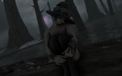 3d boots final_fantasy final_fantasy_xiv futa_only futanari roegadyn_futa swamp witch_hat