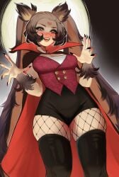 1girls absurd_res black_fingernails black_hair blush bunny_ears bunny_girl fangs female female_only fishnets fluffy_ears halloween halloween_costume legwear looking_at_viewer maewix1 mimi_(lerapi) original original_character red_eyes sharp_fingernails smiling smiling_at_viewer solo thick_thighs thigh_squish two_tone_hair vampire_costume very_long_ears white_hair wrist_fluff