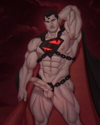 abs biceps big_penis blitzturner boner cape clark_kent dc erect_penis erection halloween hard_on huge_cock kal-el male male_only muscles muscular muscular_male pecs superman thick_thighs vampire veiny_penis