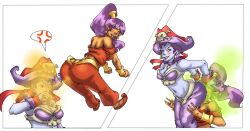 clothed fart fart_fetish farting_in_face female_only forced lazei risky_boots shantae shantae_(character) yuri