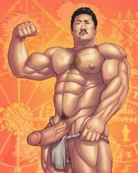 actor asian asian_male benedict_wong big_penis blitzturner boner celebrity east_asian east_asian_male erect_penis erection flexing hard_on huge_cock in_character male male_only marvel marvel_cinematic_universe muscles muscular muscular_male veiny_penis wong_(marvel)