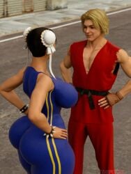 3d 3d_(artwork) ass ass big_ass big_breasts big_butt blonde_hair blonde_hair breasts capcom chun-li huge_ass huge_breasts huge_butt ken_masters large_ass large_breasts large_butt street_fighter tagme thefoxxx thick_thighs thighs tight_clothing