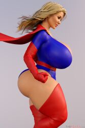 3d 3d_(artwork) big_breasts blonde_female blonde_hair blonde_hair blonde_marvel breasts heroine huge_breasts large_breasts superhero_costume superheroine tagme thefoxxx