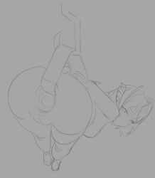 arknights ass female female_only hook horns sketch vulpyalt w_(arknights)