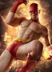 1boy actor arrowverse barry_allen caucasian caucasian_male celebrity dc grant_gustin in_character looking_at_viewer male male_only masked muscles muscular muscular_male shirtless_male solo solo_male superhero the_flash the_flash_(cw) the_flash_(series) ydendraws