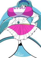 1girls abs biceps big_ass big_breasts breasts busty clothed clothing crop_top eyes female female_only hand_on_hip hat hatsune_miku_(cosplay) huge_ass huge_breasts jenny_wakeman large_breasts mrmelted my_life_as_a_teenage_robot no_bra open_eyes robot robot_girl skirt solo thick_thighs thighs thunder_thighs tits visor_cap vocaloid wide_hips