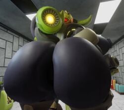 3d 3d_(artwork) 3d_animation animated human offscreen_character omnic orisa overwatch robot robot_girl slap slapping_butt snips456 snips456fur sound spanish spanish_dialogue spanish_voice_acting tagme video video_games voice_acted