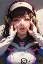 ai_generated blowjob cum cum_on_breasts d.va ogii_ykke overwatch