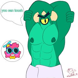 abs blush brawl_stars gay squeak_(brawl_stars) squeaksito stu_(brawl_stars) tagme towel