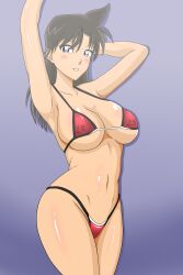 1girls 2023 big_breasts blue_eyes breasts brown_hair commission_art cum_on_body cum_on_breasts cum_on_face detective_conan fancomic female huge_ human large_breasts long_hair naked pale-skinned_female pale_skin ran_mouri red_nails tattoo_on_belly tattoo_on_butt thick_thighs wide_hips