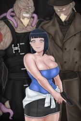 1girls 2boys absurd_res absurdres armwear bald bare_arms bare_shoulders bare_thighs beard belt belts big_breasts black_gloves blue_hair blush bob_cut boruto:_naruto_next_generations breast_focus brothers busty capcom cheating cheating_wife cleavage clothed clothing coat cosplay cuckold curvaceous curvy curvy_body curvy_female curvy_figure dark-skinned_male dark_skin elbow_gloves facial_hair female fingerless_gloves front_view fully_clothed gloves goatee grin grinning group halloween halloween_costume hat hat_over_eyes headwear height_difference hi_res high_resolution highres hinata_hyuuga hourglass_figure hyuuga_hinata imminent_cheating imminent_sex inminent_sex interracial jacket jill_valentine_(cosplay) jumpsuit killer_bee large_breasts light-skinned_female light_skin long_gloves looking_at_viewer male mature mature_female mature_male medium_hair milf monster moustache mr_x muscles muscular muscular_male naruto naruto_(series) nemesis nemesis_(resident_evil) netorare ntr open_mouth overcoat pale-skinned_female pale_skin pinup pistol pose posing presenting_breasts purple_eyes raikage rape_face resident_evil resident_evil_2 resident_evil_2_remake resident_evil_3 resident_evil_3_remake shoulder_length_hair shounen_jump size_difference sleeveless sleeveless_shirt smile smiling smiling_at_viewer straight tank_top tattoo tentacle thick_thighs thighs threesome tight_clothing top_hat torikku95 tubetop tyrant vein veins veiny veiny_muscles voluptuous voluptuous_female weapon wide_hips