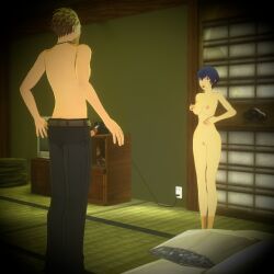 3d atlus breasts female male malix_anno naked nipples nude persona persona_4 shirogane_naoto tatsumi_kanji