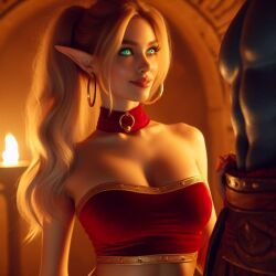 ai_generated blonde_hair blood_elf female warcraft world_of_warcraft zandalari_troll