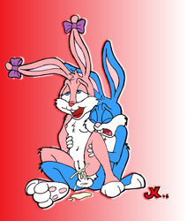 anthro babs_bunny buster_bunny female fur furry jk male mammal rabbit straight tagme tiny_toon_adventures uncensored